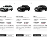 Trzy modele Audi Q7: biały TFSI e, czarny TFSI e i czarny TDI. Sprawdź audi q7 cena i oferty leasingu.