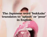 Japońskie słowo "bukake" oznacza "plusk" lub "nalewać".