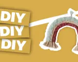 Tęcza DIY, symbol nadziei i obietnicy w chrześcijaństwie, wykonana z włóczki.