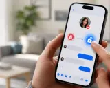 Palec dotyka ikony odblokowanego zamka na ekranie telefonu, pokazując jak odblokować kogoś na FB na telefonie.
