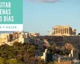 La Acrópolis de Atenas, un lugar ideal para visitar con niños, con el Partenón al fondo.