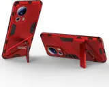 Czerwone etui Xiaomi 13 Lite z podpórką, idealne do oglądania filmów.