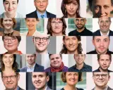 Ein bunter Schwarm für future: Gesichter von Menschen, die gemeinsam die Zukunft gestalten.