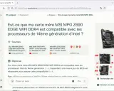 Carte mère MSI MPG Z690 EDGE WIFI DDR4 compatible avec processeurs Intel 14ème gen. Vérifier la compatibilité processeur et la mise à jour du BIOS.