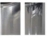 Porównanie powierzchni: po lewej matowe aluminium, po prawej efekt polerowania aluminium.