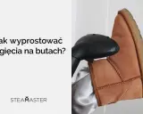 Jak usunąć zagięcia na butach? Para z urządzenia Steamaster wygładza zamszowy but.