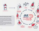 Ilustracja pokazuje, jak działają ogrzewacze do rąk: rozpakuj, przełam, ogrzej się, a potem gotuj, by użyć ponownie.