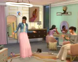 Mody do The Sims 4 meble: dziewczyny przygotowują się do wyjścia w stylowej garderobie.