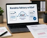 Korekta faktury w KSeF – schemat ilustruje proces wysyłki faktury korygującej do Krajowego Systemu e-Faktur.