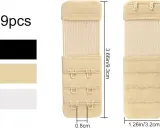 Set da 9 pezzi di prolunga reggiseno in colori nero, beige e bianco. Utile per aumentare il comfort.
