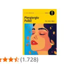 Copertina del libro "Per mia colpa" di Piergiorgio Pulixi, con un ritratto stilizzato di una donna e un punteggio di 4,3 stelle.