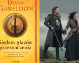 Okładka książki Diany Gabaldon "Siedem głazów przeznaczenia" i para z serialu "Outlander". Idealne dla fanów sagi Diana Gabaldon kolejność.