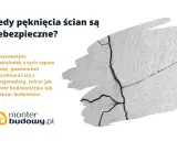 Pęknięcia ścian mogą być niebezpieczne. Obraz przedstawia fragment ściany z widocznymi pęknięciami, sugerującymi potrzebę konsultacji z fachowcem.