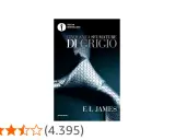 Copertina del libro "Cinquanta sfumature di grigio", parte della saga 50 sfumature. La copertina mostra una cravatta grigia su sfondo scuro.