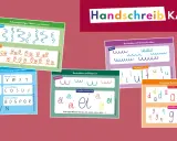 Übungsblätter für die buchstabeneinführung handlungsorientiert: Wellen, Schleifen, Buchstaben verbinden und schwierige Buchstaben üben.