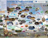 Mapa atrakcji turystycznych Szczawnicy i okolic. Znajdziesz tu szlaki piesze, rowerowe, narciarskie, punkty widokowe, schroniska i zabytki.