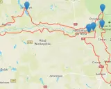 Trasa rowerowa Poznań-Jarocin, wiodąca przez Śrem, Mechlin, Nowe Miasto nad Wartą, Orzechowo i Jarocin.