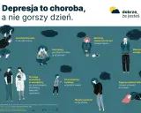 Depresja to choroba, nie gorszy dzień. Ilustracje pokazują jej objawy, leczenie i to, że nie jest wyborem.