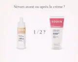 Sérum SOSKIN avant ou après la crème ? Découvrez le bon ordre pour votre routine.