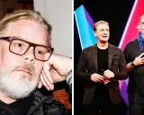 Henric von Zweigbergk, känd för sina uttrycksfulla framträdanden, syns här i två olika sammanhang. Till vänster en närbild med glasögon och skägg, till höger på scen med en kollega.