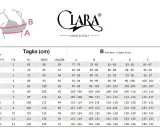 Guida alle taglie reggiseno Clara: misura sottoseno e giro seno per trovare la coppa perfetta, dalla A alla F.