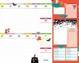 Calendrier d'octobre et novembre avec des illustrations d'Halloween. Idéal pour organiser votre agenda familial, application de planification.