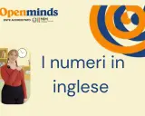Schede didattiche con esercizi sui numeri in inglese da stampare. Una maestra indica la scritta "I numeri in inglese".