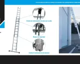 Escalera de aluminio KTL con sistema de deslizamiento mecánico y bloqueo de seguridad, ideal para trabajos en altura. La altura escalon es perfecta para alcanzar cualquier punto.