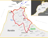 Karte von Marokko mit dem Rif-Gebirge, Tanger, Tétouan, Chefchaouen und dem Talassemtane Nationalpark.