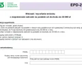 Wniosek ZUS EPD-21 o niepobieranie zaliczek na podatek. Dokument ten pozwala na skorzystanie z przywilejów emeryta, gdy dochody nie przekroczą 30 000 zł.