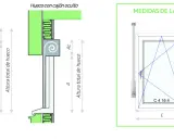 Diagramas de ventanas, mostrando la altura total de hueco desde el suelo y otras medidas.