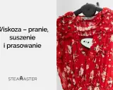 Czerwona sukienka z wiskozy skurczyła się. Teraz potrzebuje prasowania parowego, by odzyskać dawny kształt.