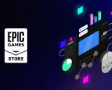 Logo Epic Games Store obok stylizowanej grafiki z myszką i wykresami. Idealne miejsce na **epic games darmowe gry**!