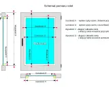 Schemat pomiaru rolet: jak mierzyć rolety plisowane. Wymiary szyby (A, B) i rolety (C, D) dla kaset przyszybowych i przestrzennych.