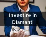 Un uomo in giacca blu mostra un diamante scintillante, simbolo di un saggio investimento in diamanti.