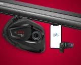 Silnik Bosch Performance Line CX, bateria PowerTube 750, smartfon z aplikacją rowerową i pilot sterujący.