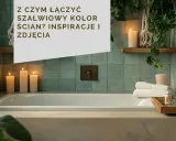 Relaks w łazience z szałwiowymi ścianami. Zobacz, z czym łączyć ten kolor, by stworzyć przytulne wnętrze. Inspiracje i zdjęcia.