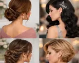 Najmodniejsze upięcia fryzury na wesele: elegancki kok, fale z ozdobą, warkocz i stylowy bob.