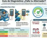 Guía para diagnosticar por qué se daña el alternador: mide el voltaje del coche en ralentí y bajo carga para detectar fallos.