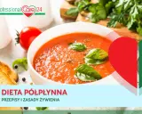 Aksamitny pomidorowy krem z bazylią, idealny na dietę półpłynną. Przepisy i zasady żywienia.