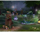 Magiczny las z The Sims 4, pełen fantastycznych roślin, grzybów i wróżek.