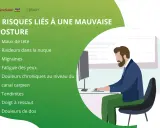 Un homme au travail, assis devant un écran, illustre les risques d'une mauvaise posture. L'ergonomie est essentielle pour éviter maux de tête et douleurs dorsales.