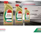 Trzy butelki oleju Castrol EDGE Professional H, rekomendowanego przez Hondę. Czy Castrol to dobry olej? Tak, dla Twojej Hondy.