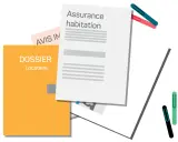 Dossier locataire et document d'assurance habitation, prêts à gérer un sinistre.