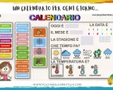 Un calendario per la scuola dell'infanzia per imparare giorni, mesi, stagioni e meteo.