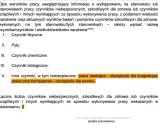 Dokument opisujący warunki pracy, uwzględniający czynniki szkodliwe i niebezpieczne, np. praca przy komputerze. Wyniki badań medycyny pracy.