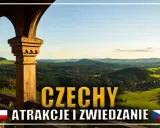 Widok na malownicze góry w Czechach z drewnianej wieży widokowej. Idealne miejsce na zwiedzanie i podziwianie krajobrazów.