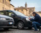 Uomo documenta con smartphone le lesioni sinistro stradale su auto, un caso di 5 anni fa.
