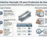 Guía sobre el marcado CE para aluminio: ventanas, estructuras y perfiles. Detalla requisitos y normas.