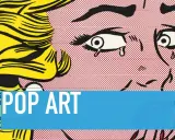 Ein ikonisches Werk eines Pop Art Vertreters: Eine weinende Frau mit gelben Haaren, dargestellt im charakteristischen Comic-Stil mit Rasterpunkten.